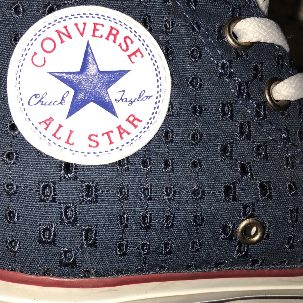 Navy Converse All Stars with Design - Picture 4 of 4